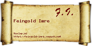 Feingold Imre névjegykártya